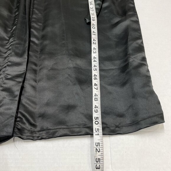 Passports by Pier 1 Kimono Robe Womens OS Black Satin Long Embroidered Dragon - Picture 7 of 9